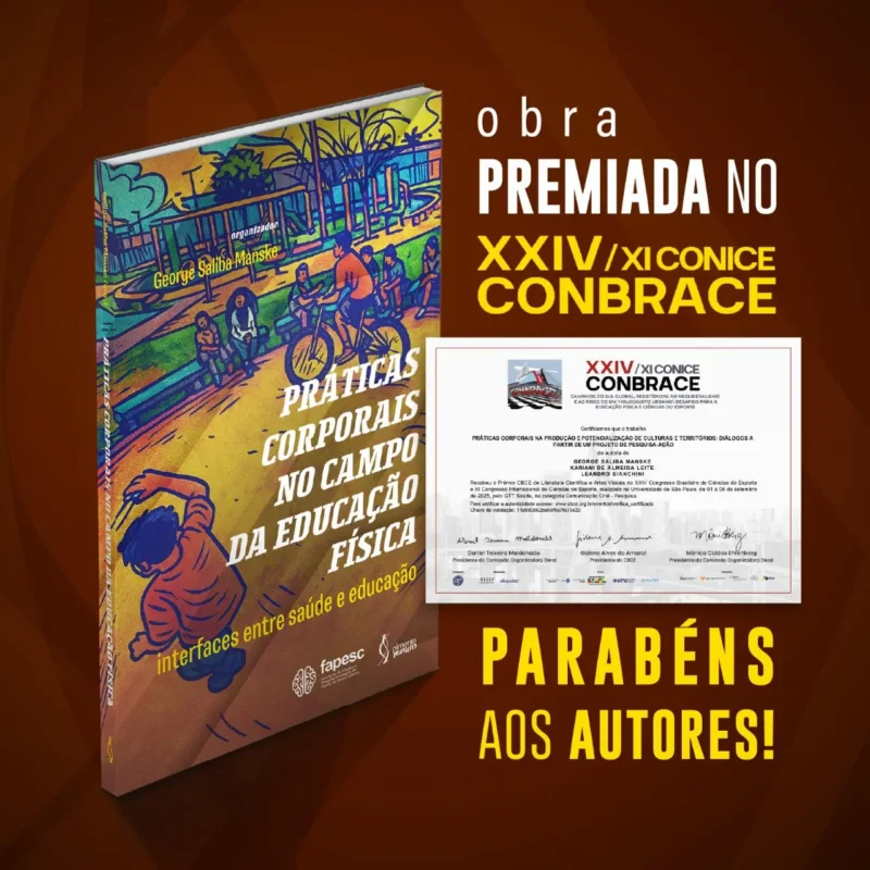Prêmio CBCE de Literatura Científica e Artes Visuais 2025 celebra livro sobre práticas corporais na Educação Física